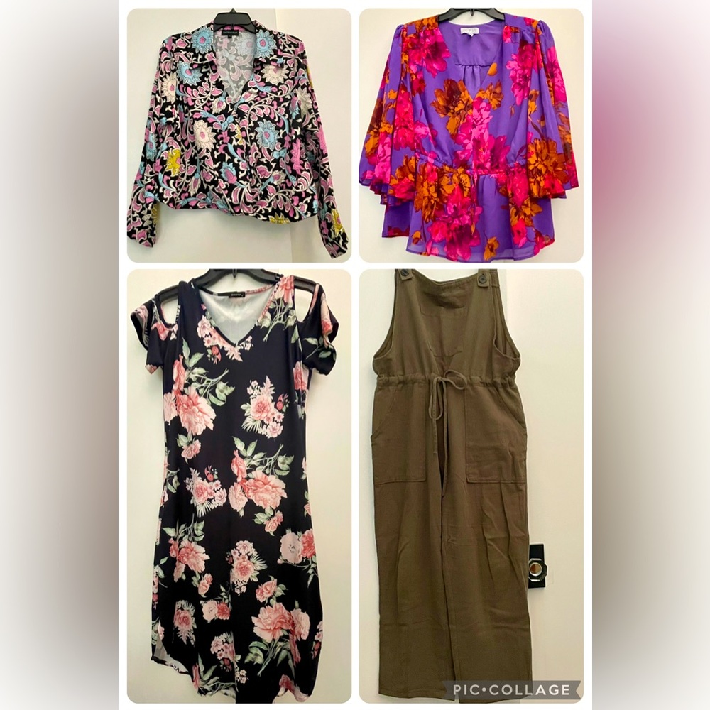 2 Blouses, a Dress, and a Romper